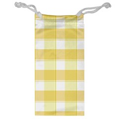 Cute Plaids White Yellow Jewelry Bag by ConteMonfrey