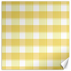 Cute Plaids White Yellow Canvas 16  X 16 