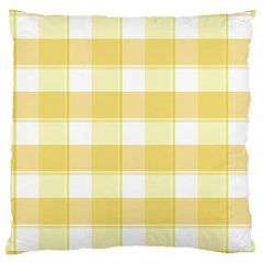 Cute Plaids White Yellow Large Cushion Case (one Side) by ConteMonfrey