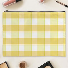 Cute Plaids White Yellow Cosmetic Bag (xxxl) by ConteMonfrey