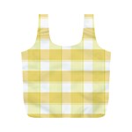 Cute plaids white yellow Full Print Recycle Bag (M) Front