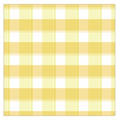 Cute Plaids White Yellow Square Satin Scarf (36  X 36 ) by ConteMonfrey