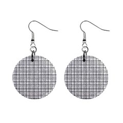 Small White Lines - Plaids Mini Button Earrings by ConteMonfrey