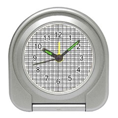 Small White Lines - Plaids Travel Alarm Clock by ConteMonfrey