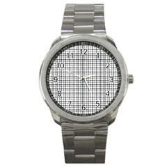 Small White Lines - Plaids Sport Metal Watch by ConteMonfrey