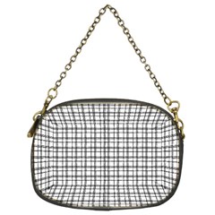 Small White Lines - Plaids Chain Purse (two Sides) by ConteMonfrey