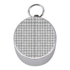 Small White Lines - Plaids Mini Silver Compasses by ConteMonfrey