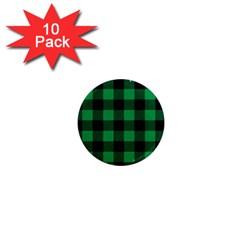 Black And Green Modern Plaids 1  Mini Magnet (10 Pack)  by ConteMonfrey