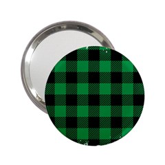 Black And Green Modern Plaids 2 25  Handbag Mirrors by ConteMonfrey