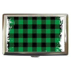 Black And Green Modern Plaids Cigarette Money Case by ConteMonfrey