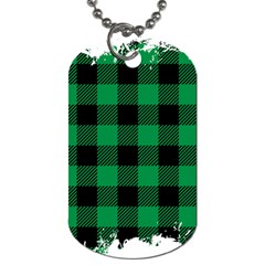 Black And Green Modern Plaids Dog Tag (two Sides) by ConteMonfrey