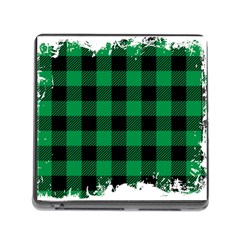 Black And Green Modern Plaids Memory Card Reader (square 5 Slot) by ConteMonfrey