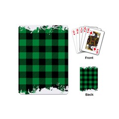 Black And Green Modern Plaids Playing Cards Single Design (mini) by ConteMonfrey