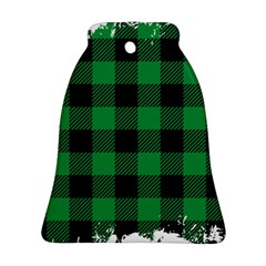 Black And Green Modern Plaids Ornament (bell) by ConteMonfrey