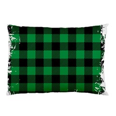 Black And Green Modern Plaids Pillow Case (two Sides) by ConteMonfrey