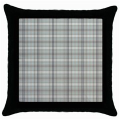 Vintage Gray Plaids Throw Pillow Case (black) by ConteMonfrey