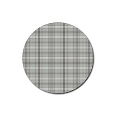 Vintage Gray Plaids Rubber Coaster (round) by ConteMonfrey