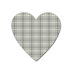 Vintage Gray Plaids Heart Magnet by ConteMonfrey