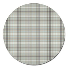 Vintage Gray Plaids Magnet 5  (round) by ConteMonfrey