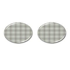 Vintage Gray Plaids Cufflinks (oval) by ConteMonfrey