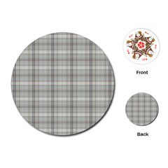 Vintage Gray Plaids Playing Cards Single Design (round) by ConteMonfrey