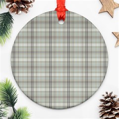 Vintage Gray Plaids Round Ornament (two Sides) by ConteMonfrey