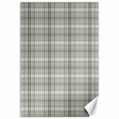 Vintage Gray Plaids Canvas 12  X 18  by ConteMonfrey