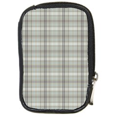 Vintage Gray Plaids Compact Camera Leather Case by ConteMonfrey