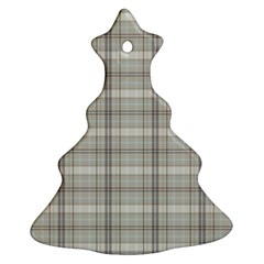 Vintage Gray Plaids Christmas Tree Ornament (two Sides) by ConteMonfrey