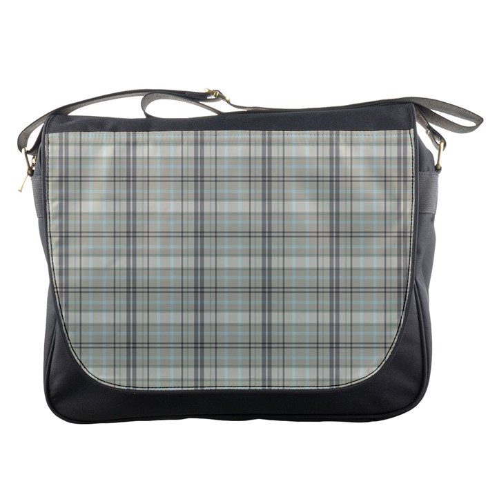 Vintage gray plaids Messenger Bag