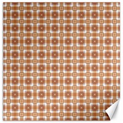 Cute Plaids - Brown And White Geometrics Canvas 12  X 12  by ConteMonfrey