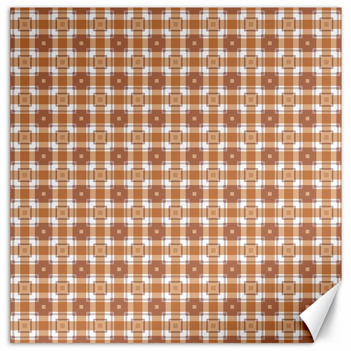 Cute plaids - Brown and white geometrics Canvas 12  x 12 