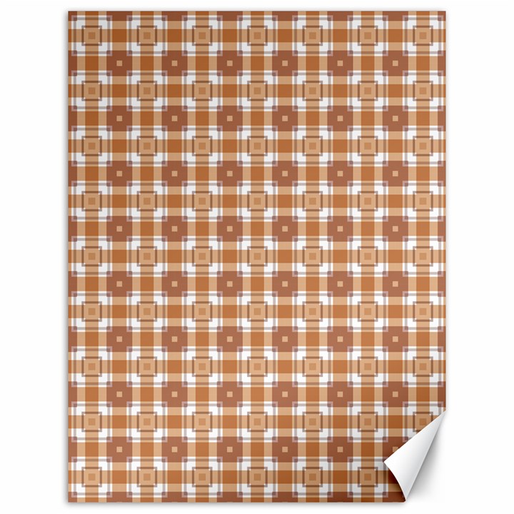 Cute plaids - Brown and white geometrics Canvas 12  x 16 