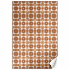 Cute Plaids - Brown And White Geometrics Canvas 24  X 36  by ConteMonfrey