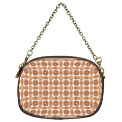 Cute Plaids - Brown And White Geometrics Chain Purse (one Side) by ConteMonfrey