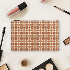 Cute Plaids - Brown And White Geometrics Cosmetic Bag (medium) by ConteMonfrey