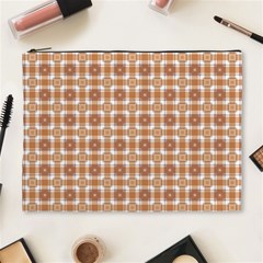 Cute Plaids - Brown And White Geometrics Cosmetic Bag (xl) by ConteMonfrey