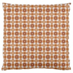 Cute Plaids - Brown And White Geometrics Large Flano Cushion Case (two Sides) by ConteMonfrey