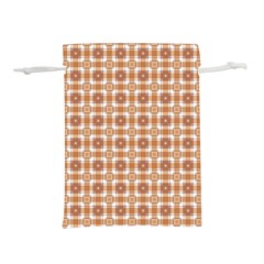 Cute Plaids - Brown And White Geometrics Lightweight Drawstring Pouch (l) by ConteMonfrey