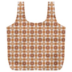 Cute Plaids - Brown And White Geometrics Full Print Recycle Bag (xxxl) by ConteMonfrey