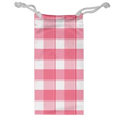 Pink And White Plaids Jewelry Bag by ConteMonfrey