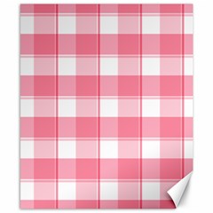 Pink And White Plaids Canvas 8  X 10  by ConteMonfrey