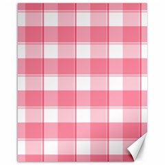 Pink And White Plaids Canvas 16  X 20  by ConteMonfrey