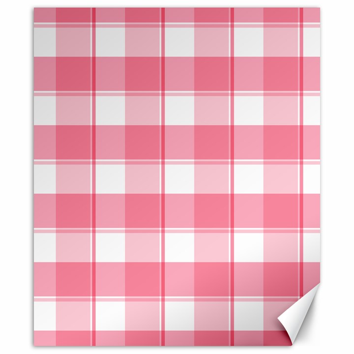 Pink and white plaids Canvas 20  x 24 