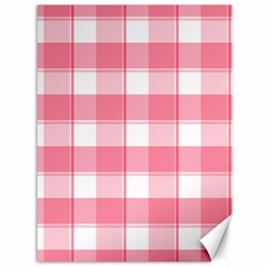 Pink And White Plaids Canvas 36  X 48  by ConteMonfrey