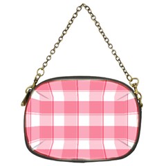 Pink And White Plaids Chain Purse (two Sides) by ConteMonfrey