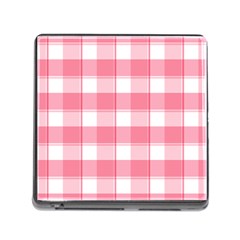 Pink And White Plaids Memory Card Reader (square 5 Slot) by ConteMonfrey