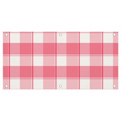 Pink And White Plaids Banner And Sign 4  X 2 