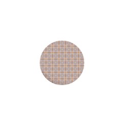 Portuguese Vibes - Brown And White Geometric Plaids 1  Mini Buttons by ConteMonfrey