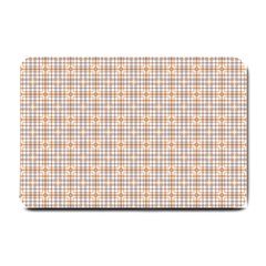 Portuguese Vibes - Brown And White Geometric Plaids Small Doormat  by ConteMonfrey